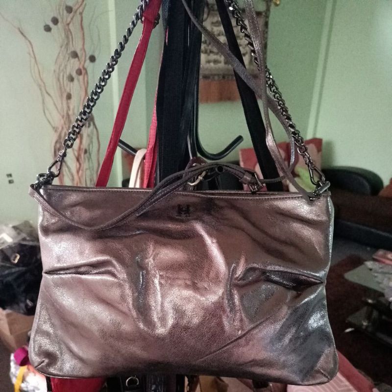 Sling Rantai Silver kulit mantul H by Ekatrina Newyork