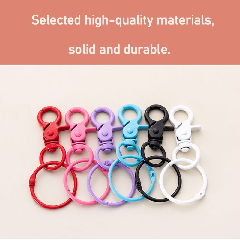 1pcs Color Baking Paint Candy Color Open Ring Lobster Ring Gantungan Kunci DIY Discovery Making Key Chain