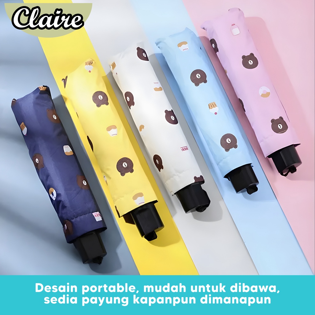 Payung Lipat Motif Bear Anti Sinar UV Protection