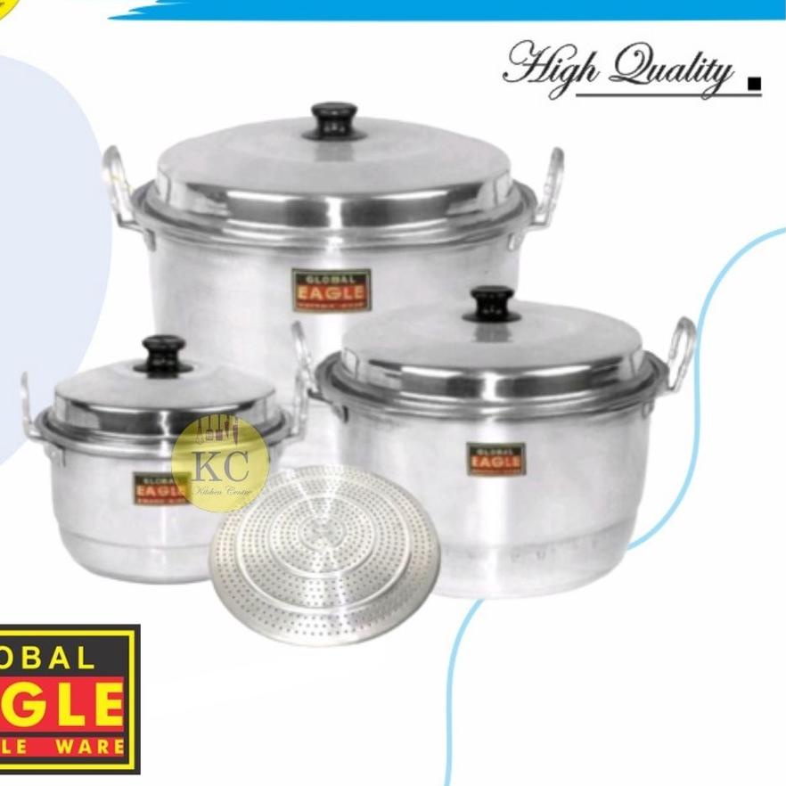 ☂ Panci Eagle Dandang Alumunium Langseng Kukusan Panci Steamer Panci Masak Global Eagle Pamci Rebus 