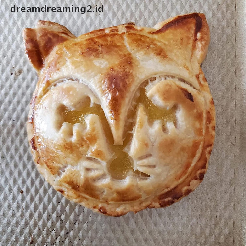 (dream) 1/2pcs Hand Pie Maker Mini Fox And Owl Dough Presser Lattice Pie Top Cutter Cetakan DIY Baking Pastry Alat Perlengkapan Dapur.