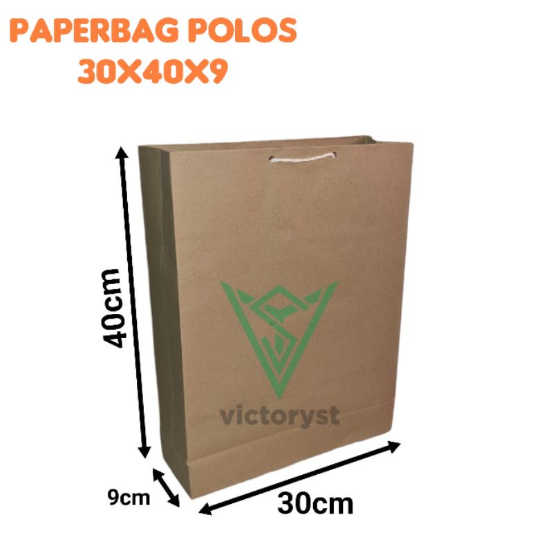 

[LUSIN] 30x40x9 Paper bag polos gift bag kantong kertas