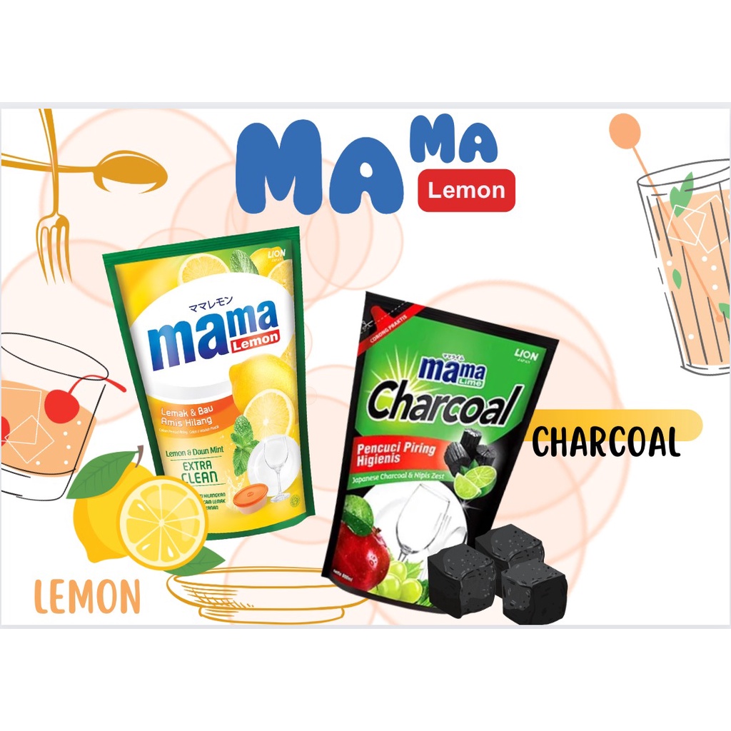 Cairan Pencuci Piring Mama Lemon 650ml Pouch