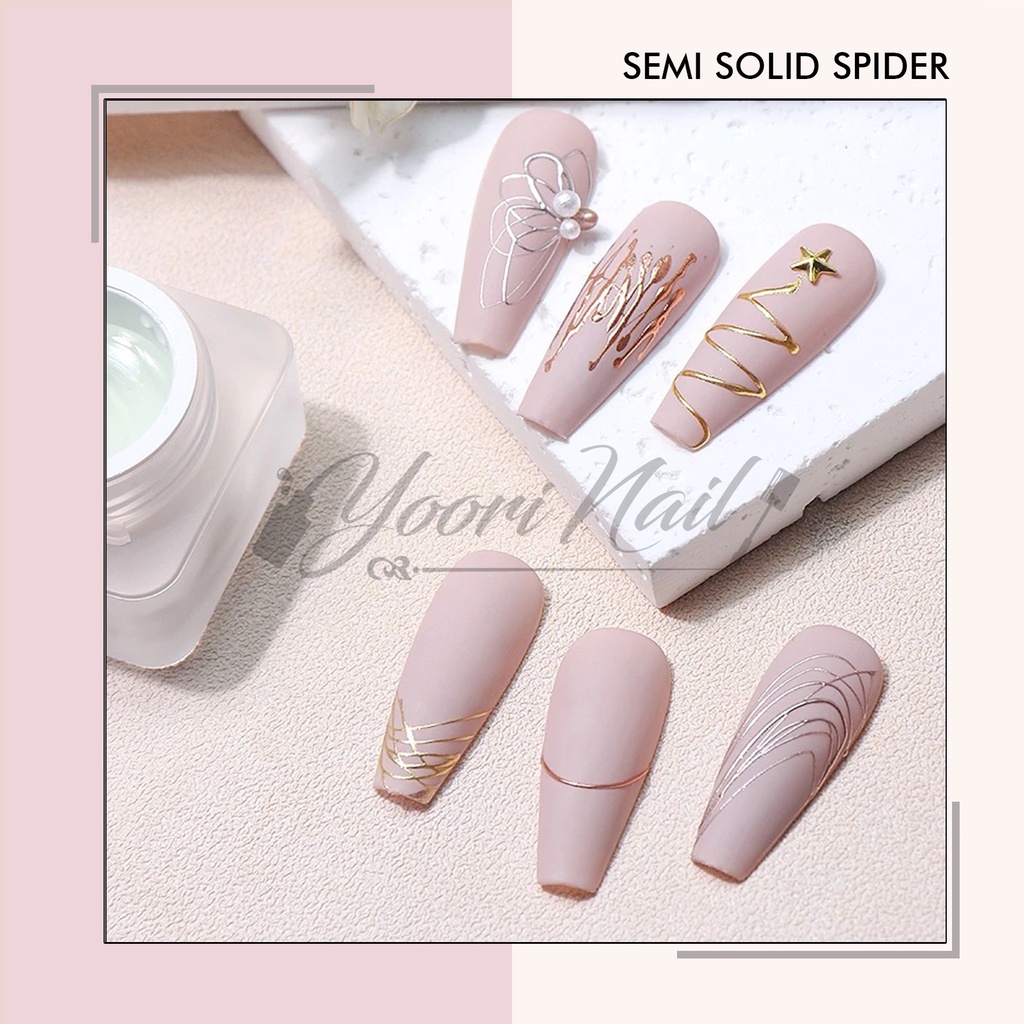 Semi solid spider nail art 8ml drawing painting uv gel nails spider solid gel