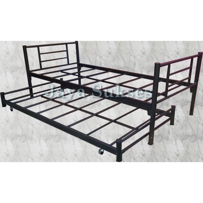 Terlaris Ranjang Besi Demir Single + Othisi Sorong 90X200/100X200/120X200 Agapi