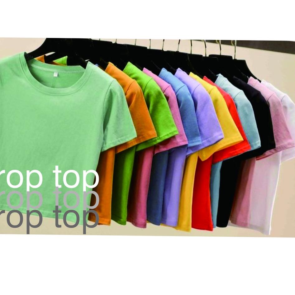 12.12 MALL CROP TOP POLOS ONECK COTTON | BAJU KAOS TUMBLR CROP TEE TSHIRT KAOS KOREA FASHION WANITA 