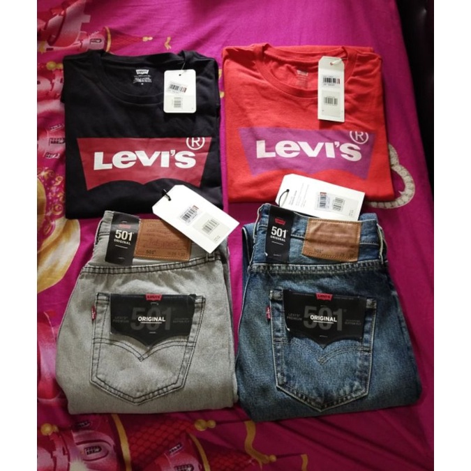 Levis Paket Hemat 501 dan Kaos Original