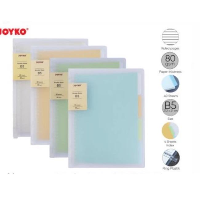 

Segera Serbu Binder Note Transparan B5-TP-P519 JOYKO 26 Ring / Map Binder B5