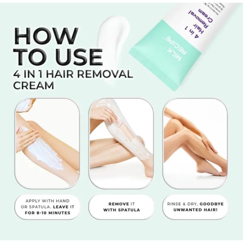 MILK RECIPE 4 IN 1 HAIR REMOVAL CREAM PENGHILANG BULU