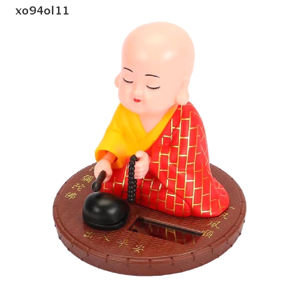 Xo Solar Powered Bobble Shaking Head Dancing Mainan Buddha Monk Doll Patung Patung Mobil Dash Board Dekorasi OL