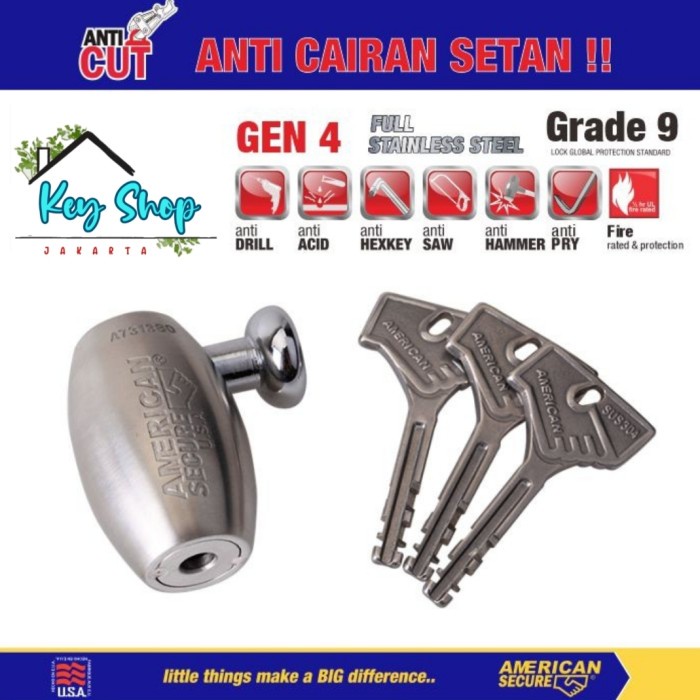 Kunci Gembok Cakram Motor Original American Secure Safety Lock Cakram