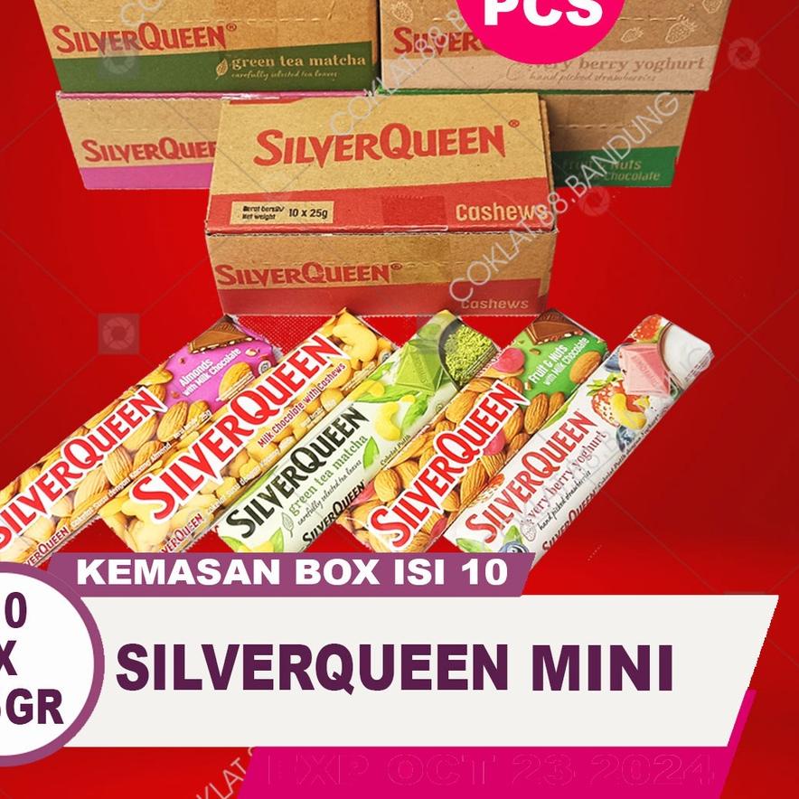 

Terbaik SIlverQueen Kecil 25gr 1 Box Isi 10 Batang Coklat EX 28 gram - Cokelat SIlver Queen 25 gram Chunky Bar 30gr X 10pcs Milk Chocolate Cashew Almond Fruit Green Tea Matcha Yogurt 25 gr 