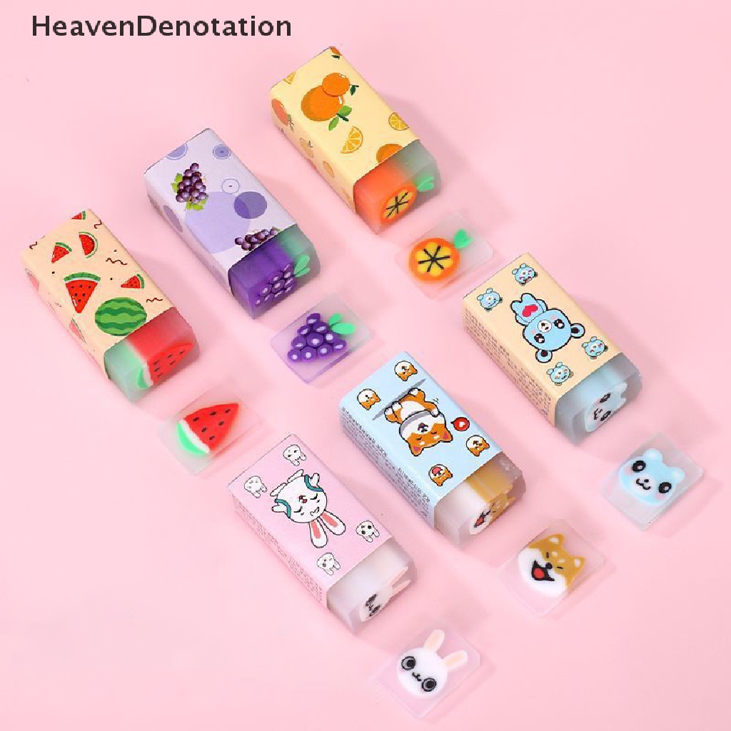 [HeavenDenotation] Kawaii Fruit Watermelon Common Lemon Eraser Rubber Eraser Hadiah Siswa Utama Hadiah Promosi Alat Tulis Eraser Anak HDV