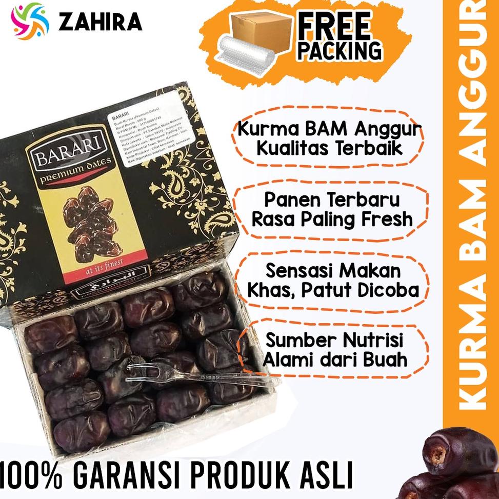 

Q31 Kurma BAM BARARI Anggur Premium Black Diamond Daging Tebal Iran Empuk MPASI Busui Nabeez Madu Mesir Bergizi BIG SALE ㅧ