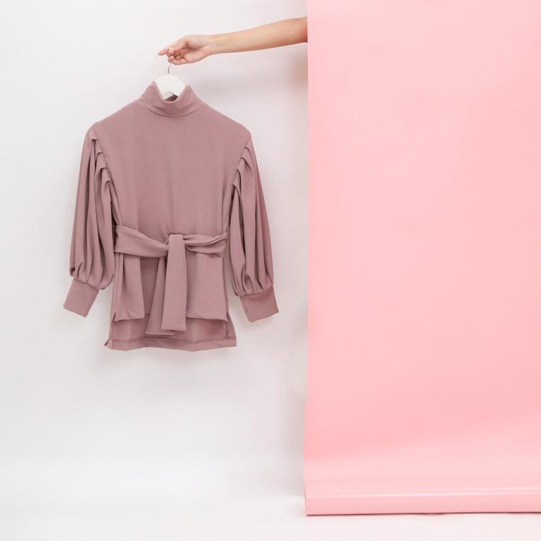 TERMURAH Oriofficial - Yuka Blouse Turtleneck Waffle Premium