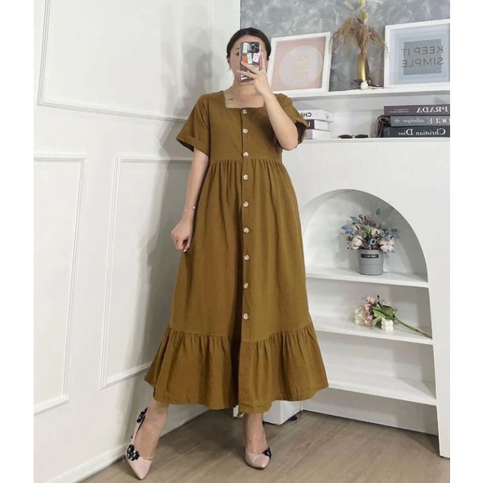 Dress Jedi Midi Pakaian Wanita Korean Style COD Ld 110
