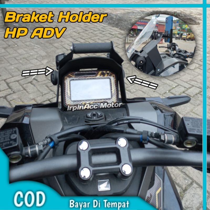 Bracket GPS Braket Holder Hp Honda Adv 150 160 Breket Holder Hp Plung N Play Adv 160 150