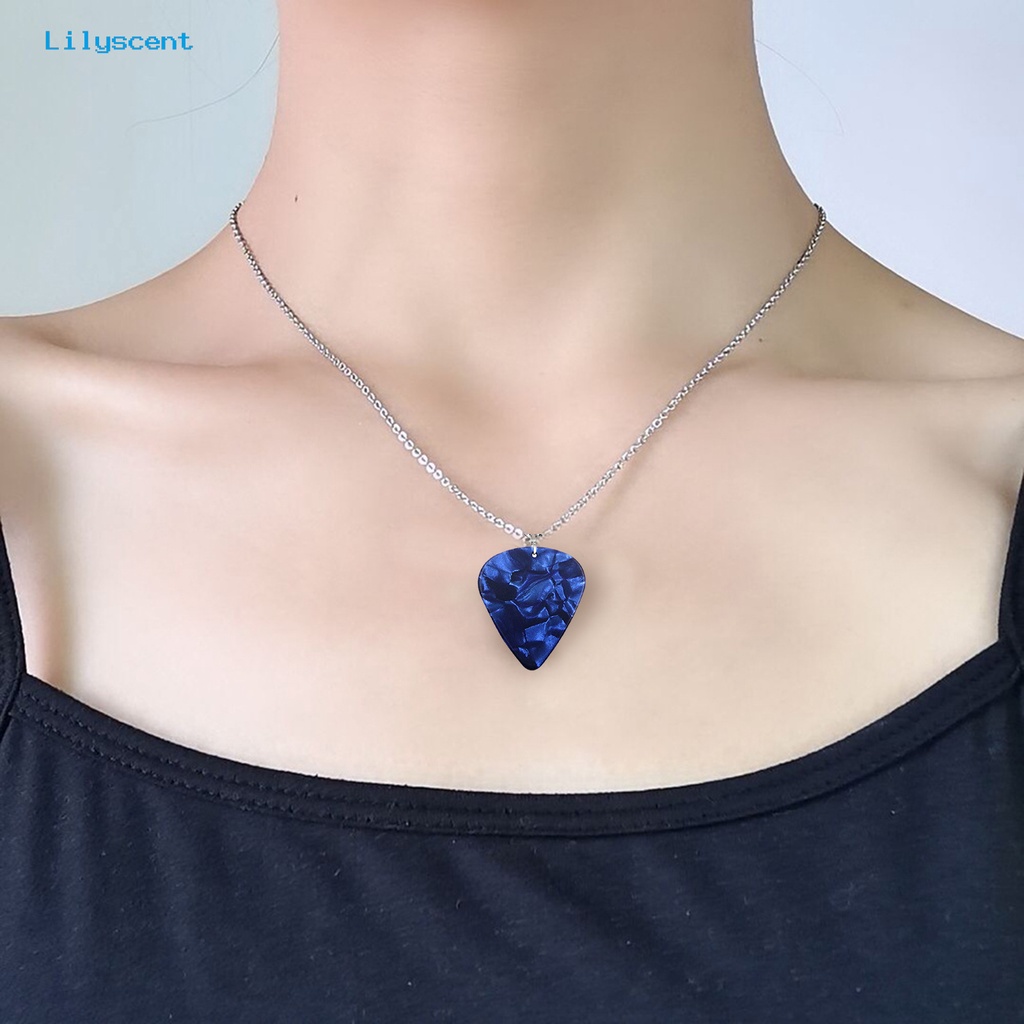 [LS] Unisex Kalung Bentuk Hati Permata Imitasi Geometris Vibrant Semua Cocok Dekorasi Hadiah Wanita Pria Pick Gitar Liontin Kalung Perhiasan Untuk Club