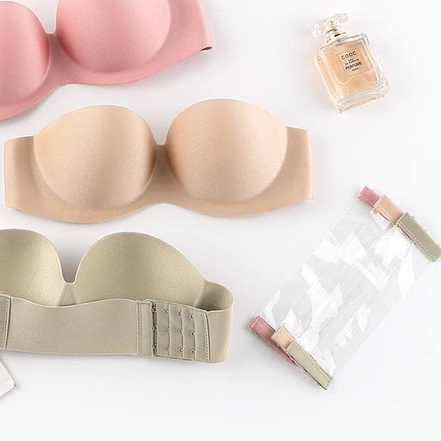 ♦ LIKESUN- bra38 KBra PushUp Double Strapless Invisible Nyaman Bra Tanpa Tali Bra Kait Murah ●