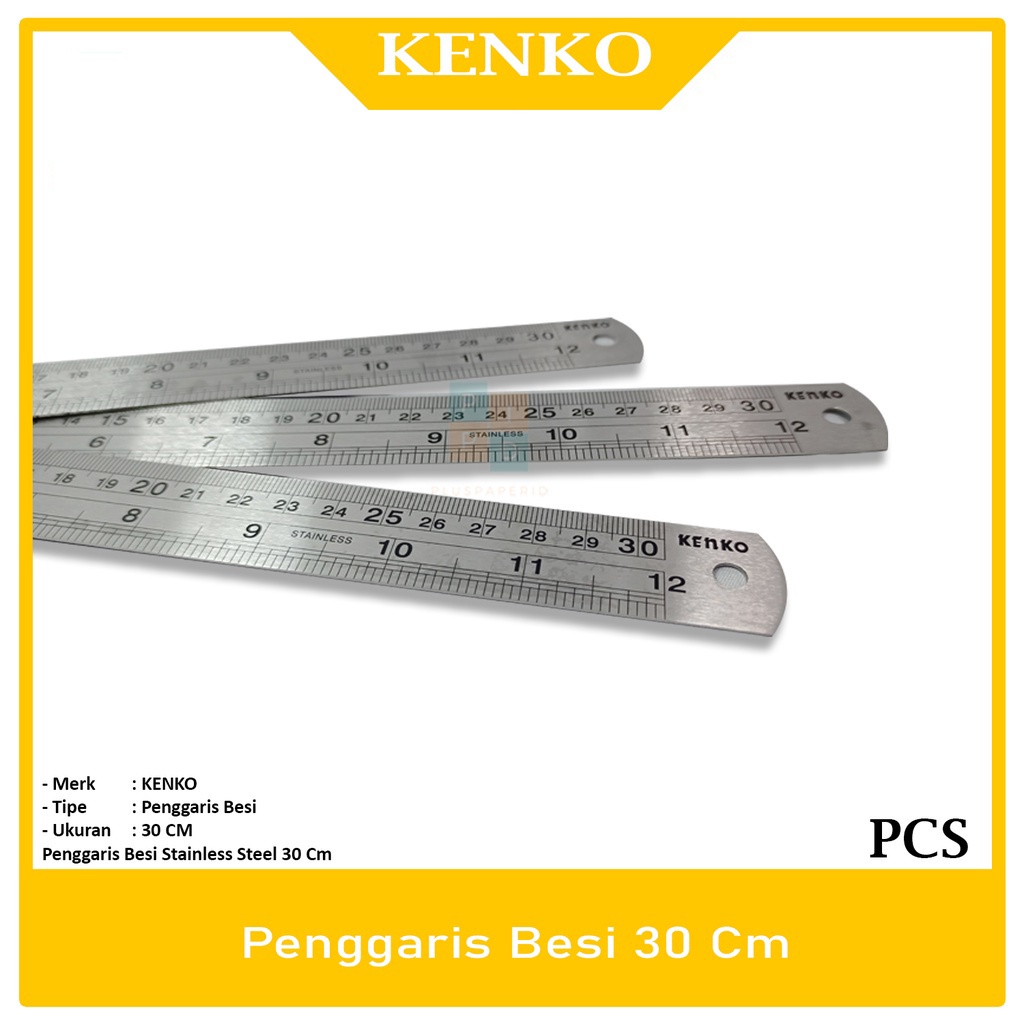 

Penggaris / Mistar Besi Stainless Steel 30 Cm Kenko