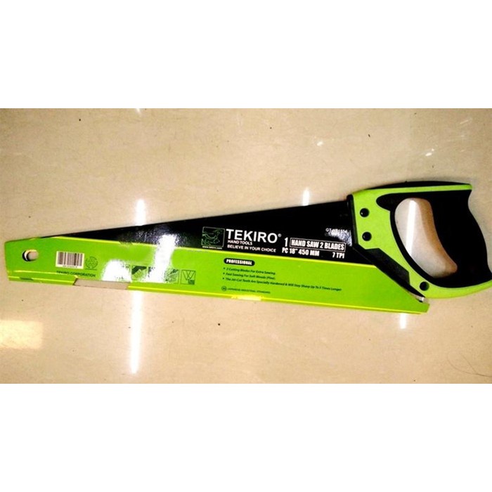 ORIGINAL TEKIRO Gergaji Kayu 3 Mata 18 Inchi / GT-HS1554 / ALAT PEMOTONG KAYU / GERGAJI POTONG ORIGI
