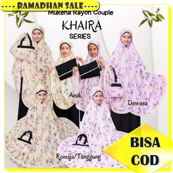 Mukena Couple Ibu Dan Anak Mukenah Pasangan Bahan Rayon Bali Adem Dan Nyaman Rukuh Terbaru 2022 Muke