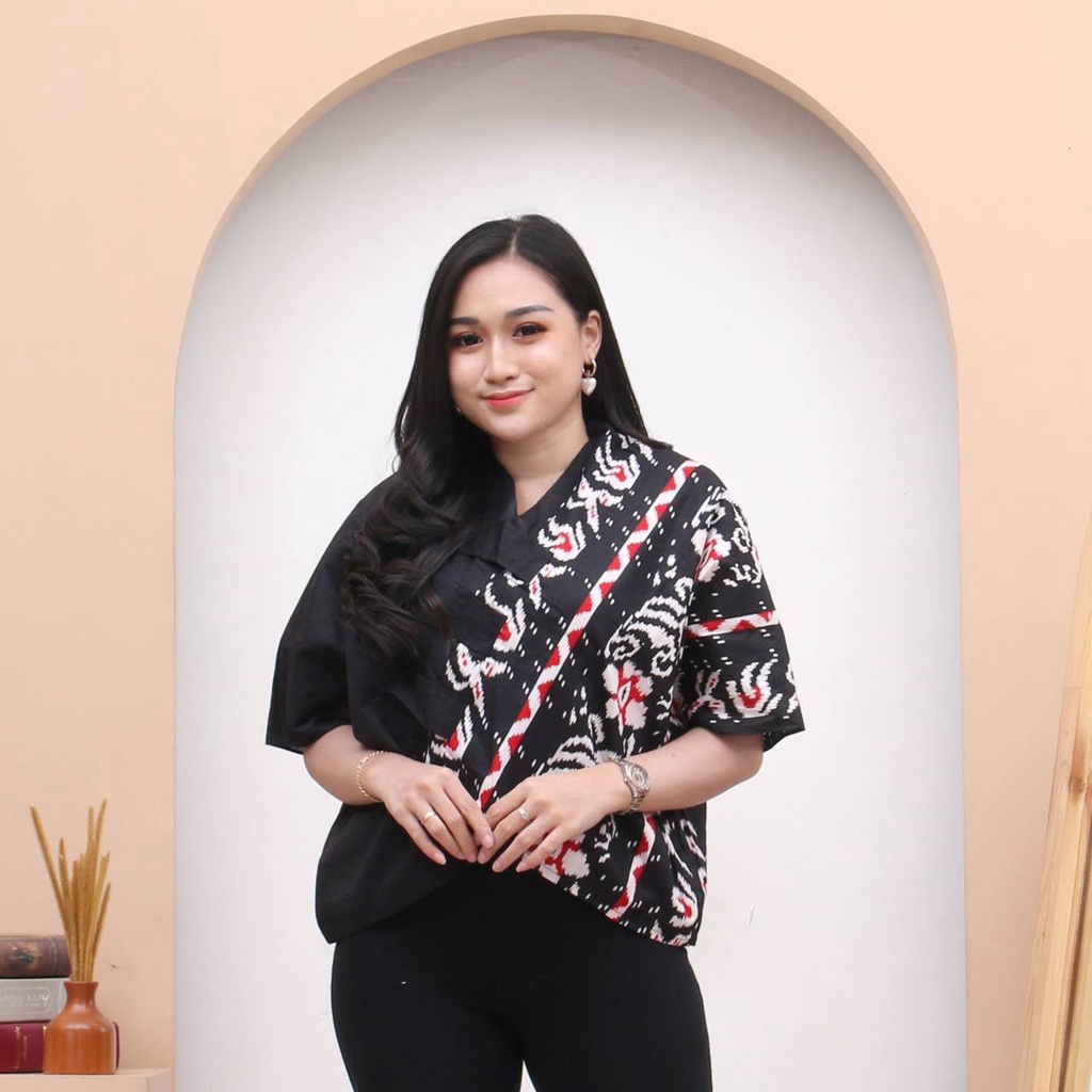 CROP TOP ETNIK BATIK MODEL OVER SIZE ATASAN TENUN BLUS KANTOR ATASAN SONGKET MAFIA BATIK OUTER TENUN DEBBY STORE