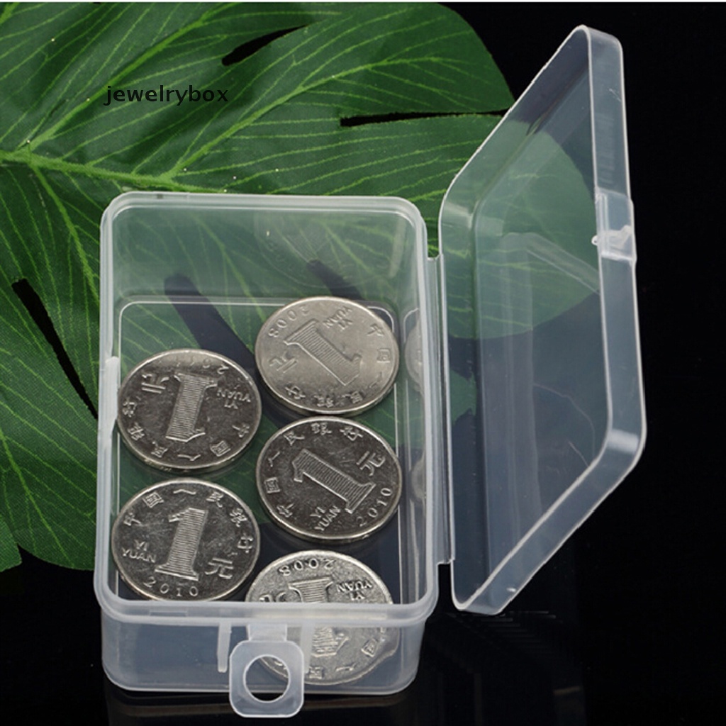[jewelrybox] Kotak Penyimpanan Transparan Plastik Koleksi Container Case Part Box Dengan Hook Butik
