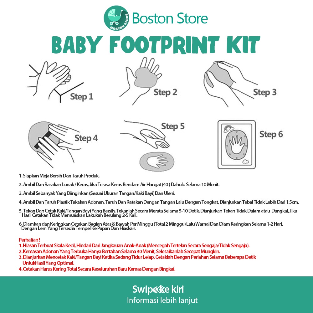 Bostonstore Cetakan Kaki / Cetakan Kaki Tangan Bayi / Cetakan Kaki / Cetakan Kaki dan Tangan Bayi / Baby Foot Print Hadiah Ulang Tahun Kenangan Bayi / Cetakan Kaki dan Tangan Bayi + Frame Classic / Set Cetakan Baby Foot Print Bingkai Foto Kaki Tangan Bayi