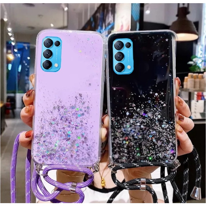 CASE GLITER + TALI ( OPPO RENO 5 )   SILIKON HP TERLARIS 2023 - PGC MALL