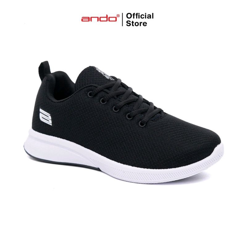 Ando Official Sepatu Sneakers Elsie Pria/Wanita Dewasa - Hitam/Putih. Ando Original 100%