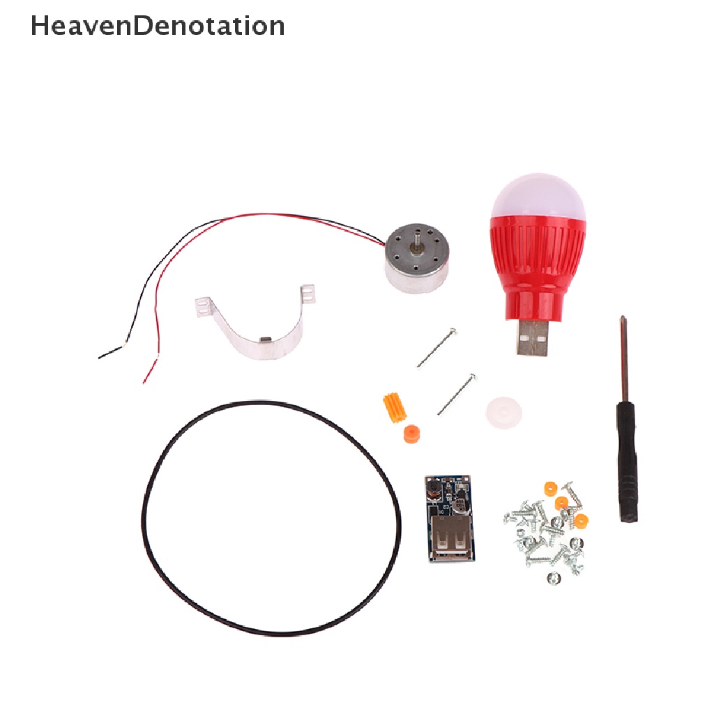 [HeavenDenotation] Kit Bohlam Generator Engkol Tangan DIY Merakit Mainan Bahan Percobaan Sekolah HDV