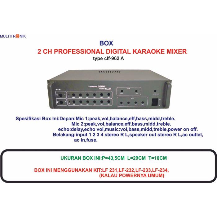 Box 2 Ch Professional Digital Karaoke Mixer Clf 962A Best Seller