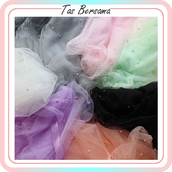 

Kain Tile Mutiara Pearl Meteran Soft Tulle Tila Halus Jatuh Sprinkle Buket Bunga Tille Roll KB6285
