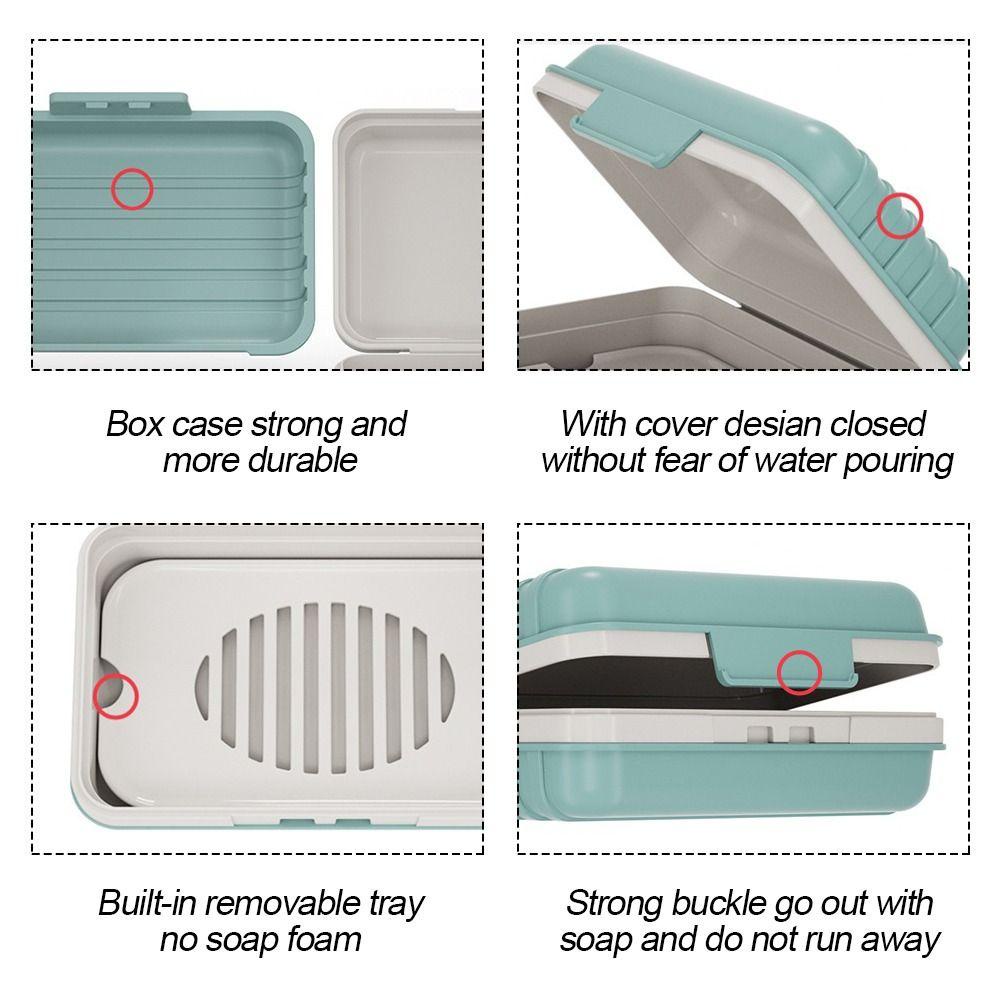 Kotak Sabun Travel Nanas Portable Tebal Tempat Saluran Air Aksesori Kamar Mandi Dengan Penutup Tempat Sabun