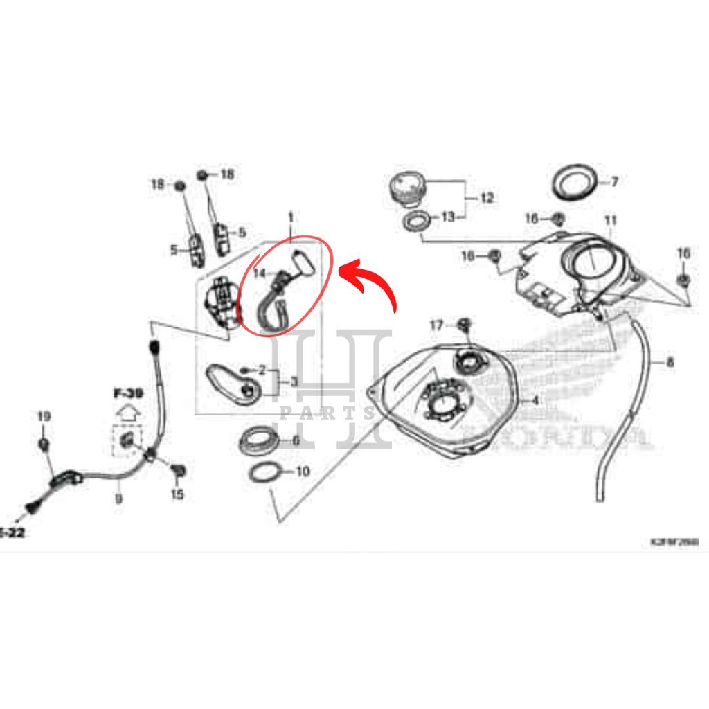 PELAMPUNG TANGKI BENSIN FUEL UNIT NEW SCOOPY ESP K2F 37800-K2F-N01 ASLI ORIGINAL AHM HGP HONDA