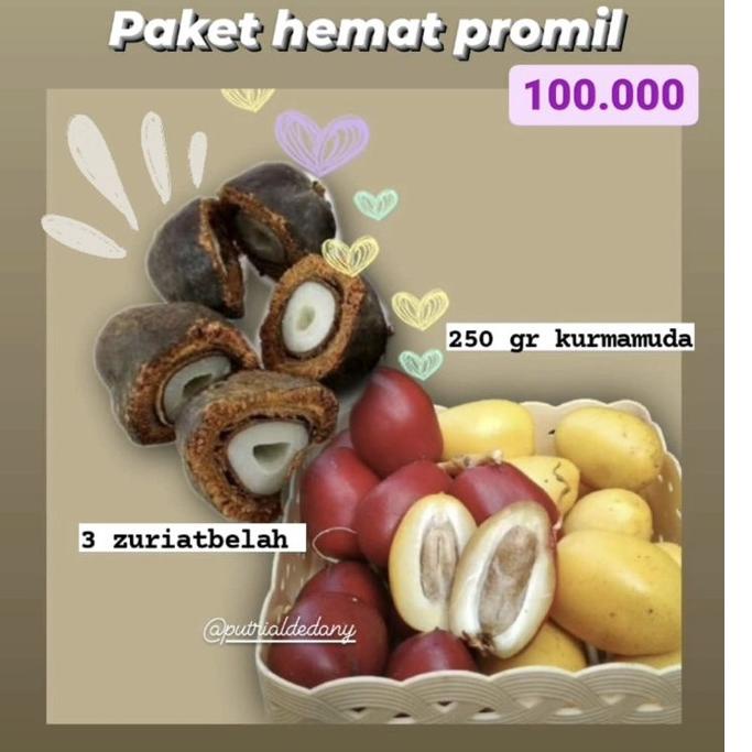 

♥ KURMA MUDA 1/4 +3 BUAH ZURIAT Y SUDAH DIBELAH + TESTPACK (PAKET 1) ✪