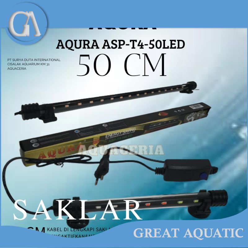 Lampu celup aquarium 50 cm AQURA ASP-T4-50LED Lampu LED aquarium