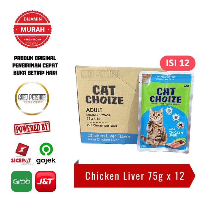 Cat Choize Pouch 75g 1Dus isi 12 Makanan Basah Kucing Wet Cat Food