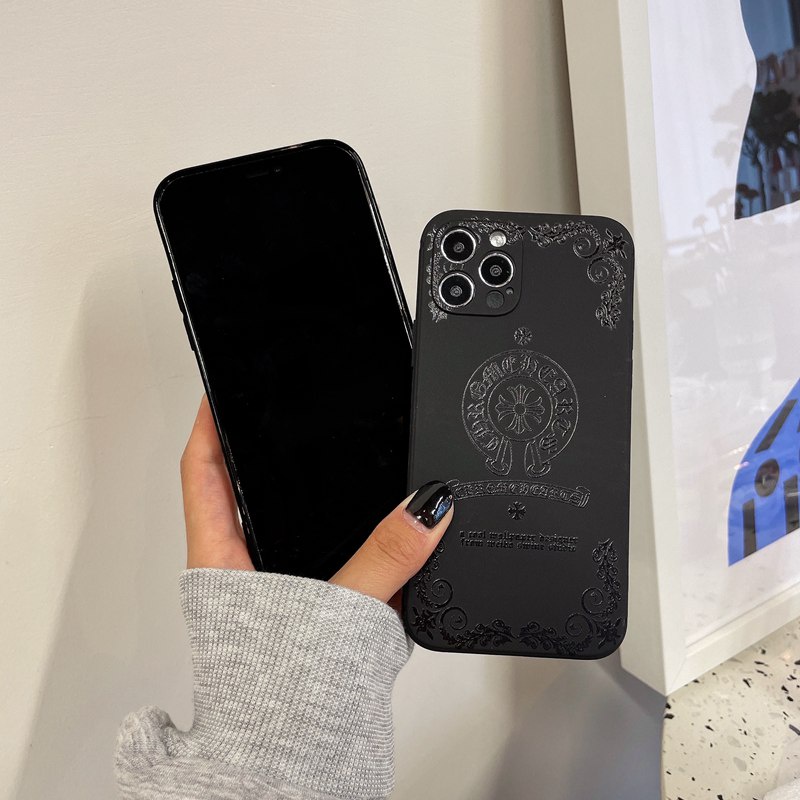 Fashion Chrome Hearts Soft Case HP iP iPhone 11 12 Mini 13 Pro Max 7 8 + Plus SE 2020 X XR SE 2020 XS Max Black Frosted Casing Apple