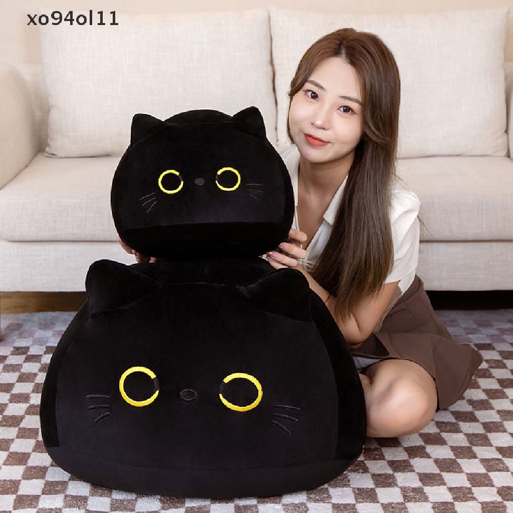 Xo10/25cm Kucing Hitam Bantal Lucu Boneka Mewah Liontin Gantungan Kunci Dekorasi OL