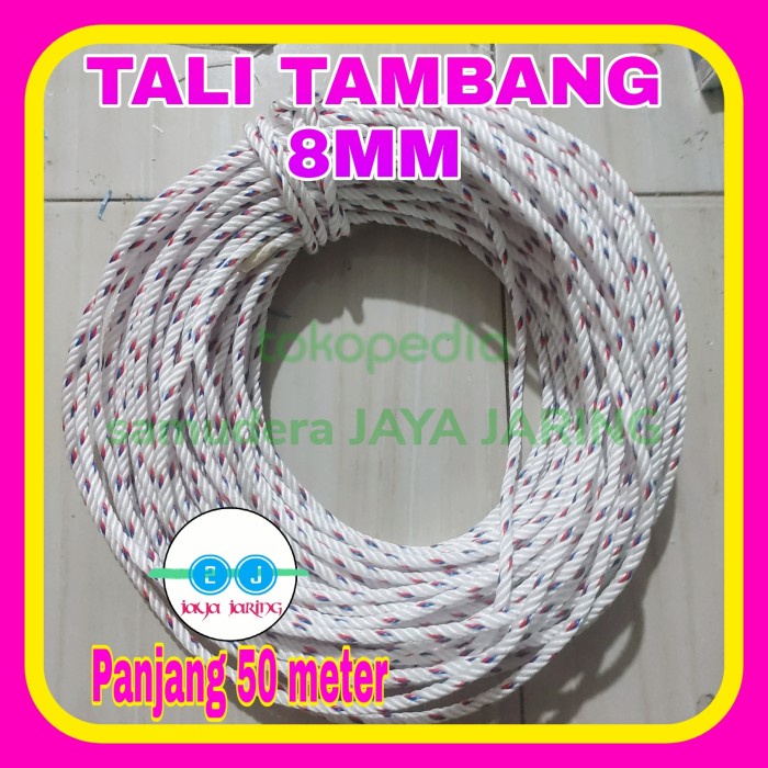 Terlaris Tali Tambang 8Mm 50 Meter/Tambang Plastik/Tali Truk Pick Up L300