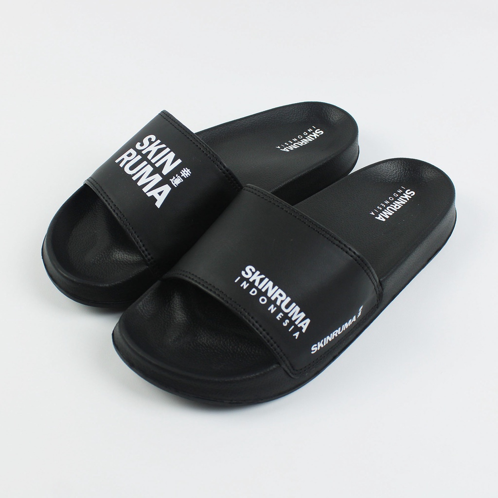 Sendal Slop Pria Wanita SKINRUMA Tsunorogo Hitam / Slip On Pria / Slide Pria / Sendal Outdoor / Sendal Cowok