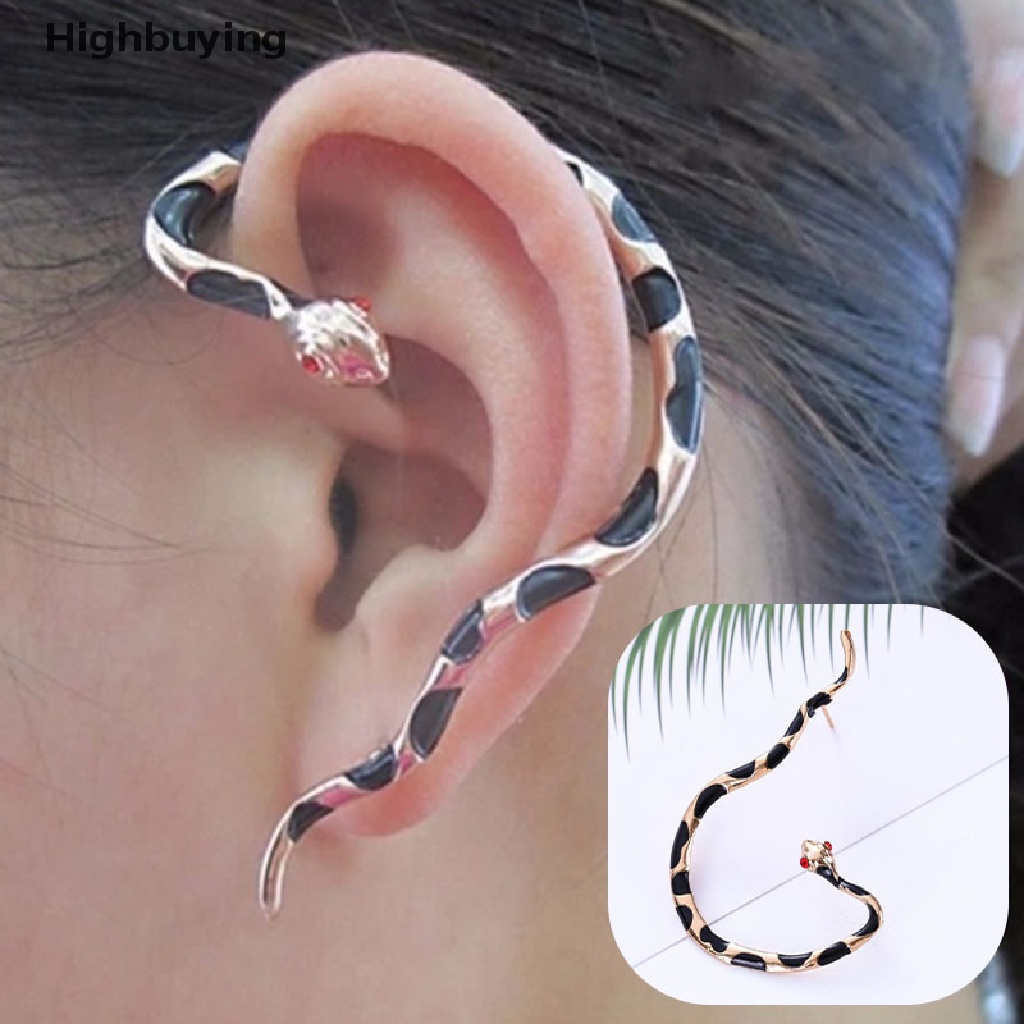 Hbid 1Pc Fashion Enamel Dicat Bintik Mata Merah Ular Stud Anting Telinga Manset Perhiasan Glory