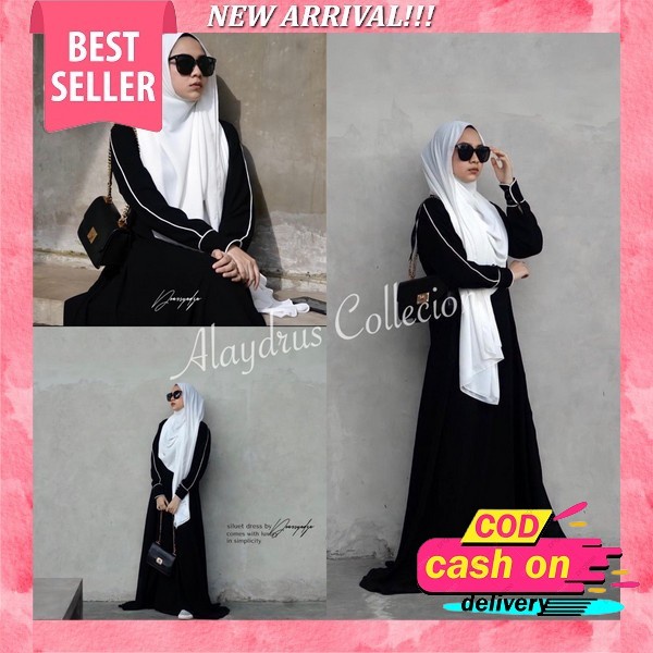 Bisa Cod (Gamis Abaya Hikmat Kw Premium Gamis Abaya Turkey Terbaru Gamis Abaya Hitam Model Elegan Da