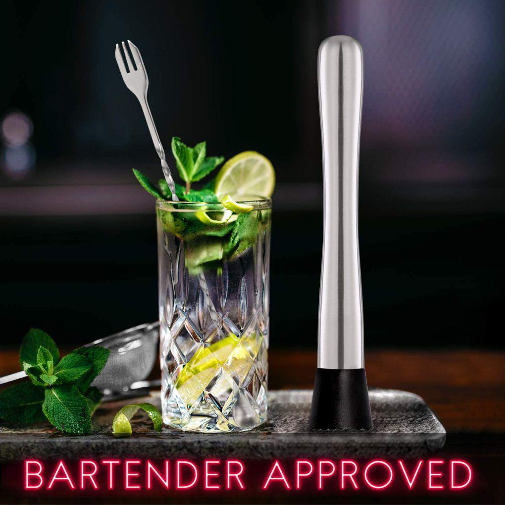 4pcs Sendok Pengaduk Minuman Stainless Wine Making Muddlers Drink Making Stirring Set Untuk Bar Coffee Shop