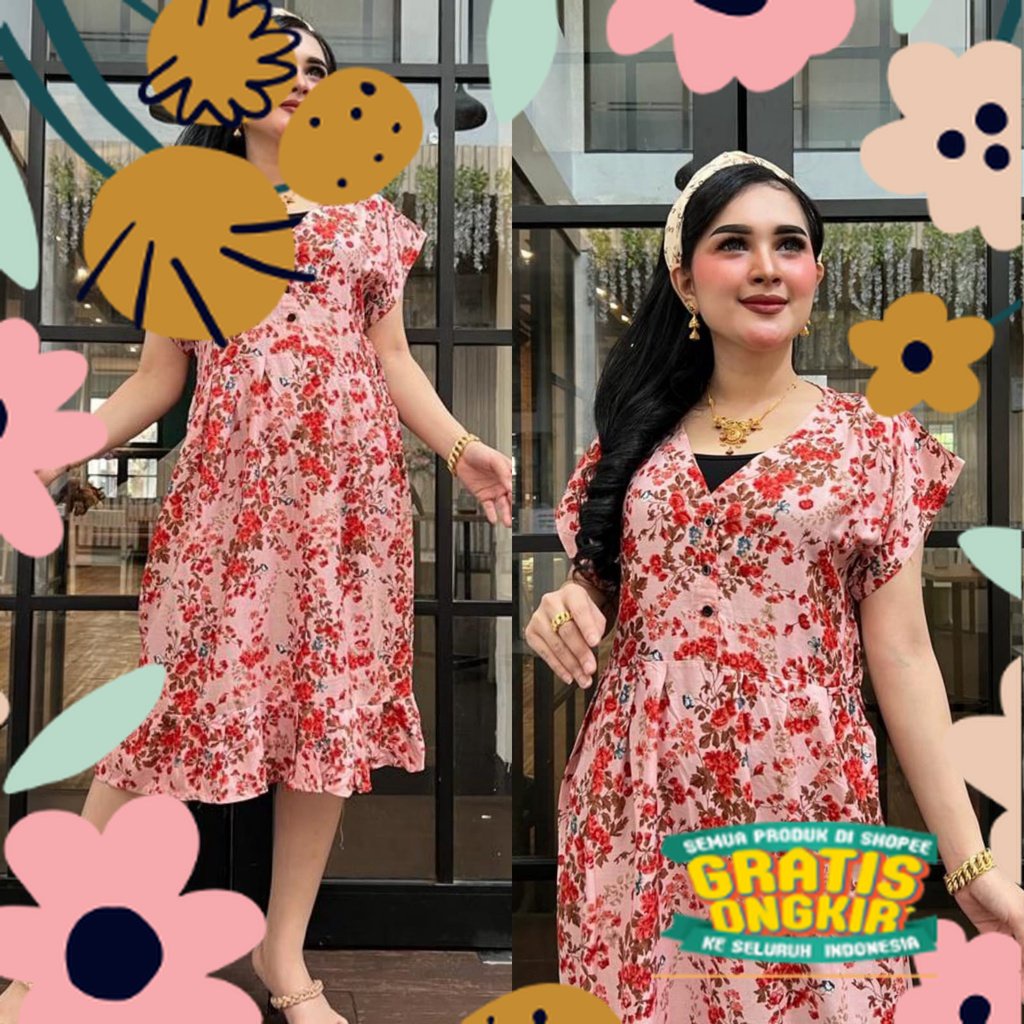 DRESS MAHALINI PENDEK MOTIF / atasan cewe anak
