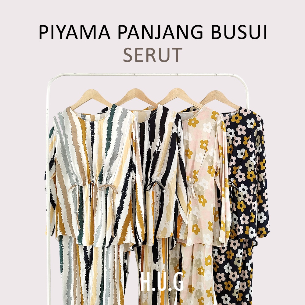 HUG - Piyama Panjang Menyusui Rayon Serut Depan