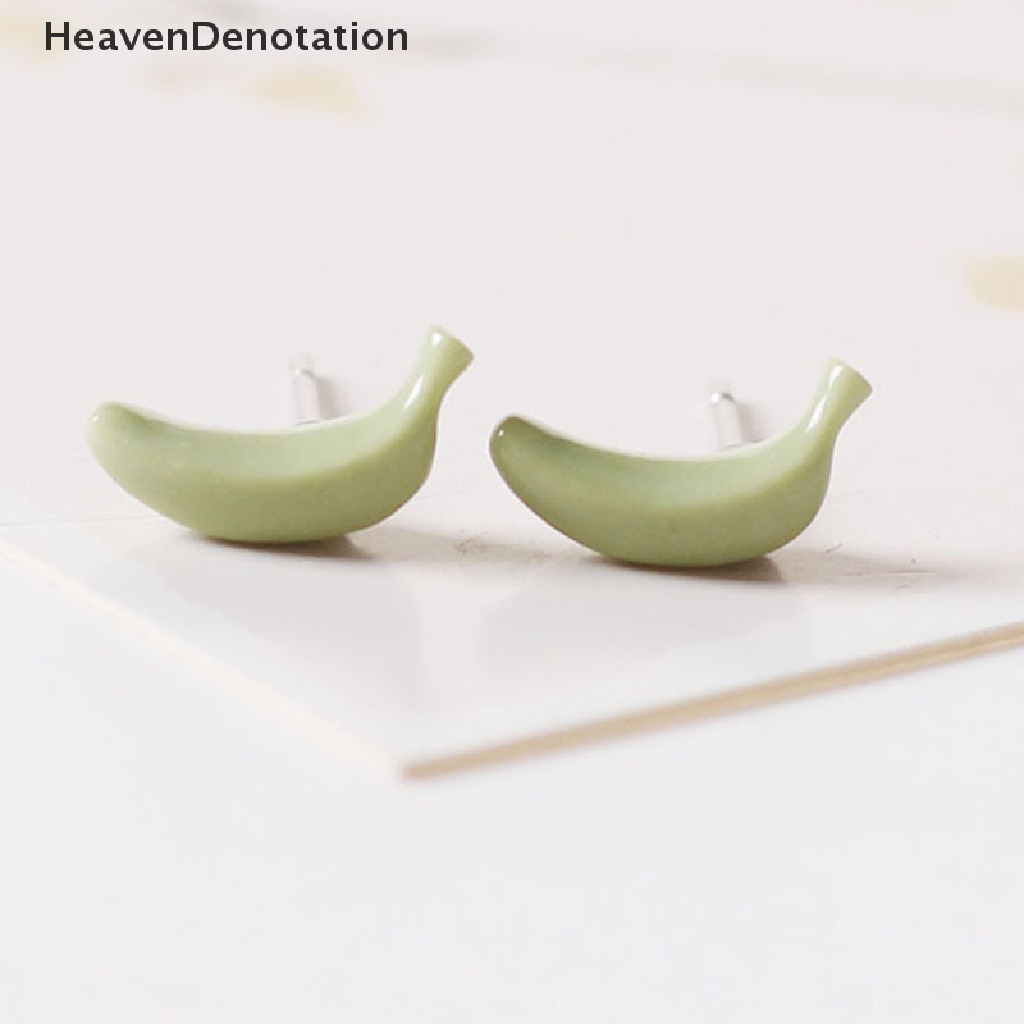 [HeavenDenotation] 1pasang Pernak Pernik Keramik Manis Kecil Segar Buah Anting Telinga Lucu Kecil Perempuan Stud Earrings Indah Perhiasan Pesta Aksesoris Fashion HDV