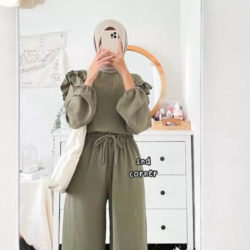 TREN TERBARU RUBY SET | SETELAN KULOT KRINKEL | ONE SET TERBARU ARRAZAQU COLLECTION